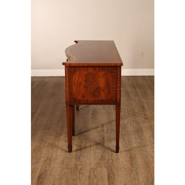 Federal Style Custom Mahogany Sideboard With Inlay And Tambour Door For Sale - Image 17 of 18