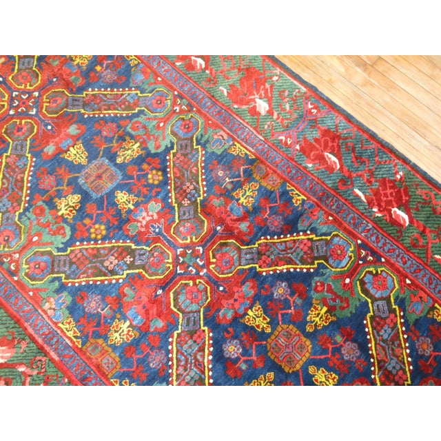 19th Century Rare Zabihi Collection Keyhole Karabagh Zeychour Caucasian Gallery Rug - 5' x 13'3" For Sale - Image 9 of 11