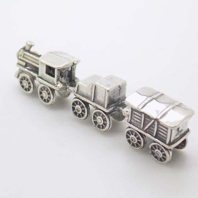Vintage Italian Handmade Silver Train Figurine, 1980s For Sale - Image 11 of 11