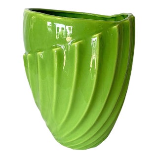 Royal Haeger Chartreuse Green Large Vase/ Ice Bucket C2004 For Sale