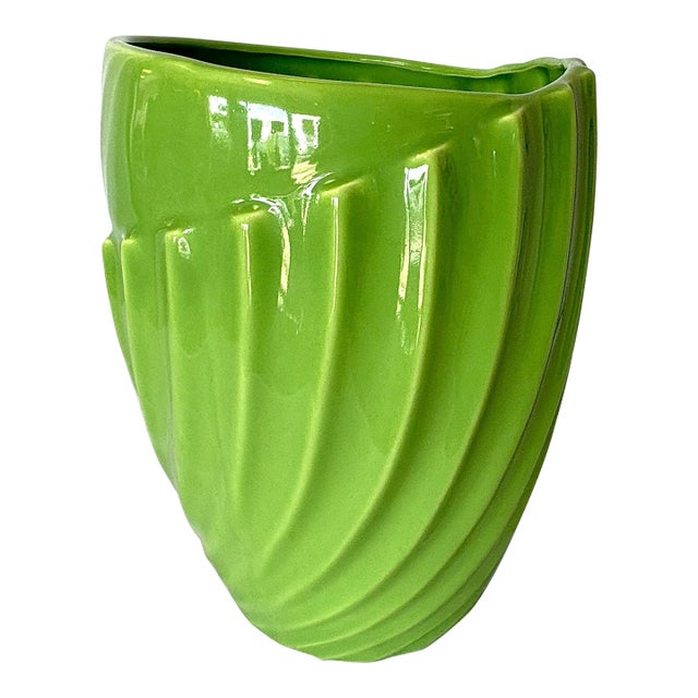 Royal Haeger Chartreuse Green Large Vase/ Ice Bucket C2004 For Sale