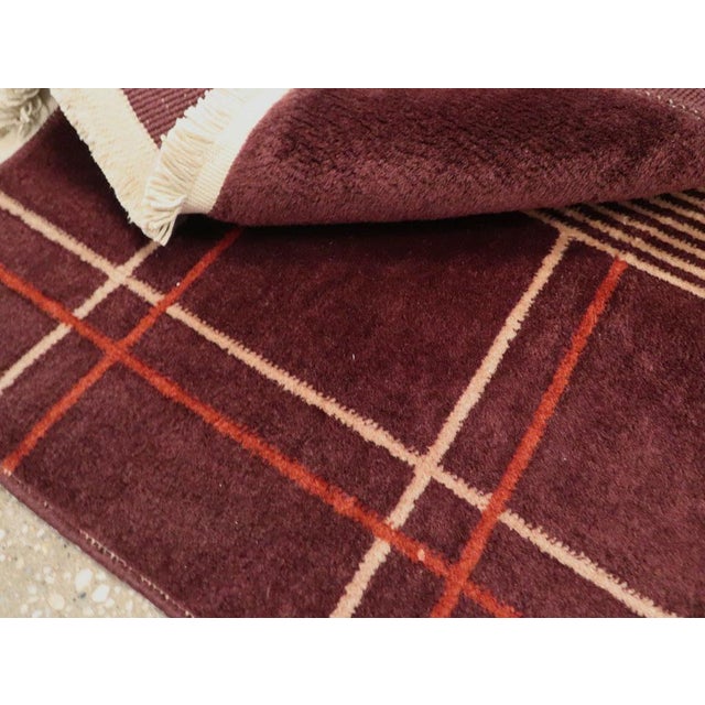 Textile Galerie Shabab Collection Mid-20th Century Handmade Chinese Art Deco Throw Rug For Sale - Image 7 of 7