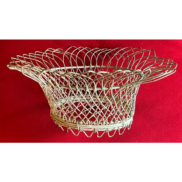 Metal Antique French Victorian Oval Wire Garden Basket or Planter For Sale - Image 7 of 13