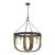 Apulia Rustic Wood & Iron Chandelier, 30" Round, 8-Light Industrial Farmhouse For Sale