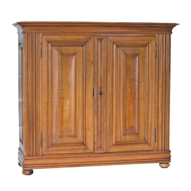 Continental Walnut Cabinet Armoire For Sale
