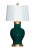 An elegant emerald green table lamp offers stunning style and character with its sleek ceramic body. A bold choice for...