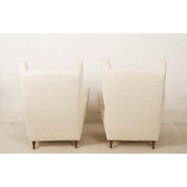 Set of Lounge Chairs with Wingback in Cream Bouclé by Melchiorre Bega For Sale - Image 9 of 18