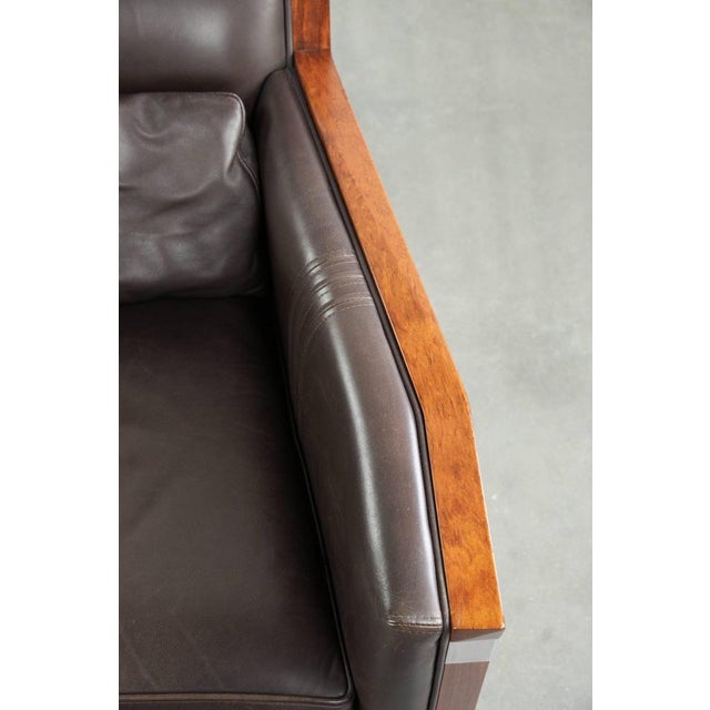 Brown Art Deco Armchair from the Decoforma Series with Dark Brown Cowhide Leather Upholstery by Schuitema For Sale - Image 8 of 13