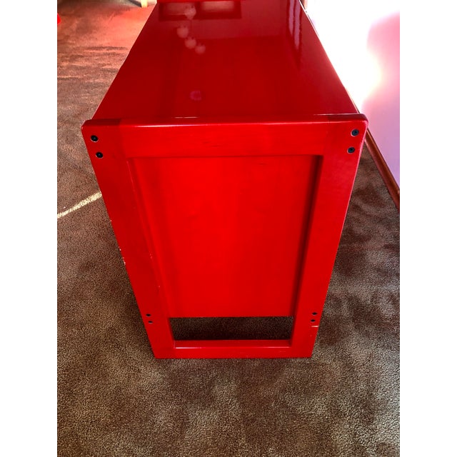 1970s 1970s Red Three Drawer Dresser For Sale - Image 5 of 12