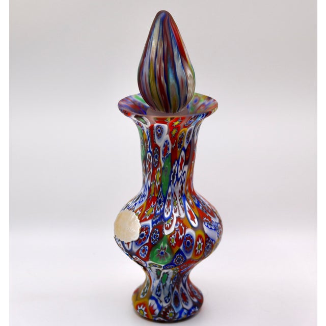 Mid-Century Modern 1950s Mid-Century Murano Millefiori Glass Perfume Bottle / Cruet With Stopper – Koscherak Brothers Import For Sale - Image 3 of 13