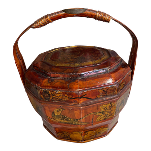 Antique Chinese Lacquered Basket