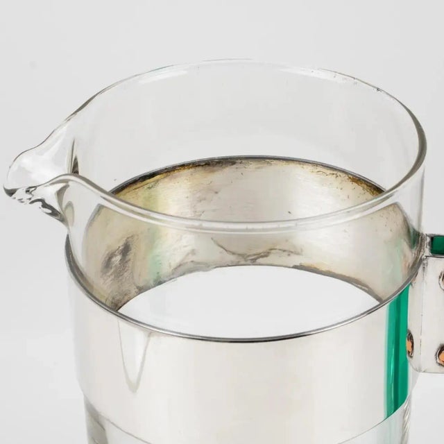 Silver Rede Guzzini Silver Plate and Lucite Martini Cocktail Pitcher Barware Set For Sale - Image 8 of 13