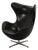 The Egg Chair – Arne Jacobsen, Denmark, 1960 – Black Leather by Fritz Hansen For Sale