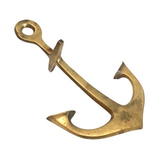Solid Brass Vintage Anchor Object For Sale