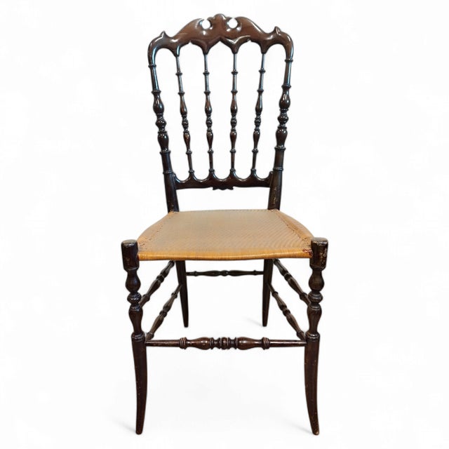 Cherrywood Chiavarine Chairs attributed to Giuseppe Gaetano Descalzi, 1920s, Set of 6 For Sale - Image 11 of 18