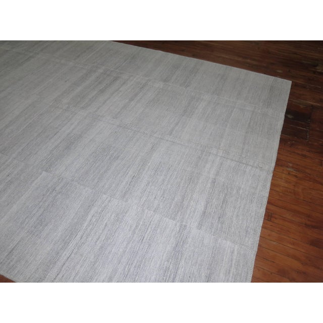 Zabihi Collection White Modern Turkish Kilim - 8'2" x 12'4" For Sale - Image 9 of 9