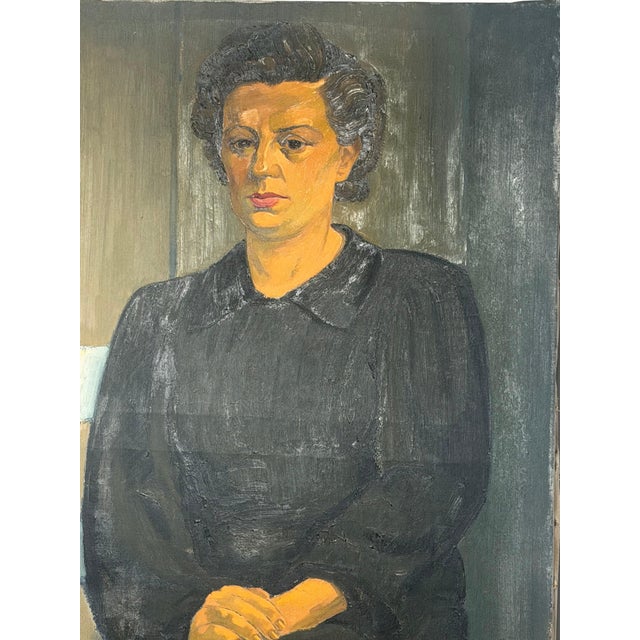 Textile Dré Van Den Langenbergh, Portrait, Oil on Canvas For Sale - Image 7 of 8