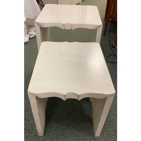 Great set of stacking off-white table by Baker Furniture Milling Road. These are the perfect size for any room, together...
