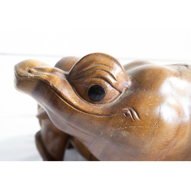 Large Wooden Frogs Figurine, 1920s For Sale - Image 12 of 17