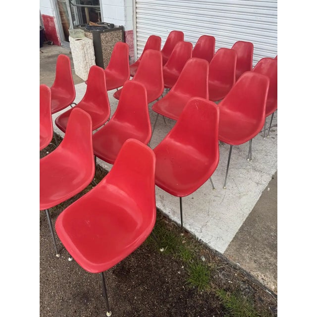 Late 20th Century Late 20th Century Attributed to Eames Fiberglass Shell Chairs Burke For Sale - Image 5 of 6
