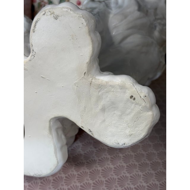 1970s Vintage Blanc De Chine Large Ceramic Lion Statue For Sale - Image 11 of 12
