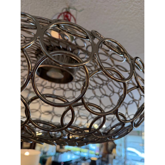 Bruno Rainaldi for Terzani Round g.r.a. Silver Nickel Ceiling Pendant For Sale - Image 11 of 12