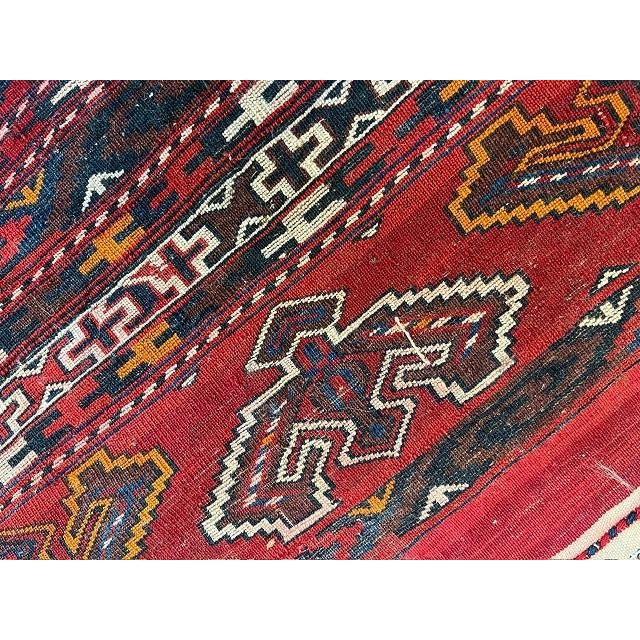 Antique Persian Torkman , 4'2" X 9'7" For Sale In New York - Image 6 of 7