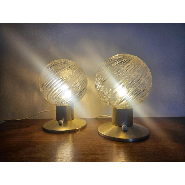 Mid-Century Table Lamps in Aluminum and Glass from Richard Essig, Germany, 1970s, Set of 2 For Sale - Image 12 of 13