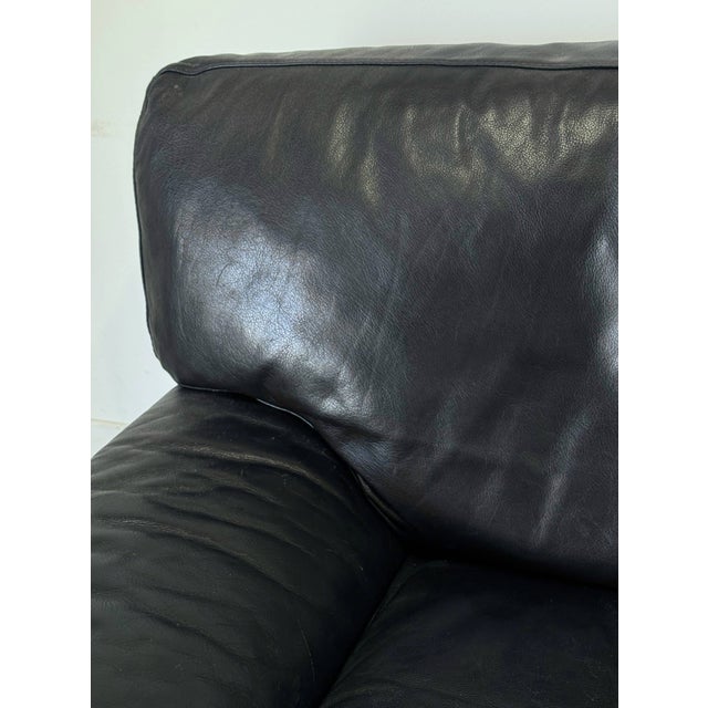 Animal Skin Vintage Sofa in Black Patinated Leather from Roche Bobois, 1980s For Sale - Image 7 of 8