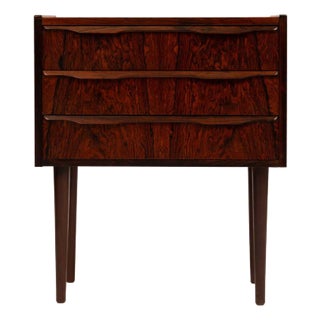 Vintage Danish Mid-Century Three Drawer Rosewood Chest For Sale