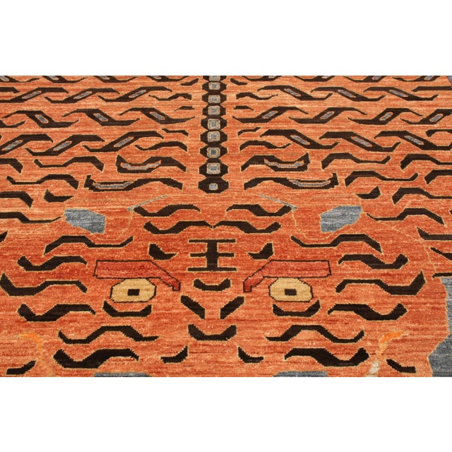 Handknotted Regal Geometric Tiger Rug, Pale Blue, 10'x14' For Sale In New York - Image 6 of 8