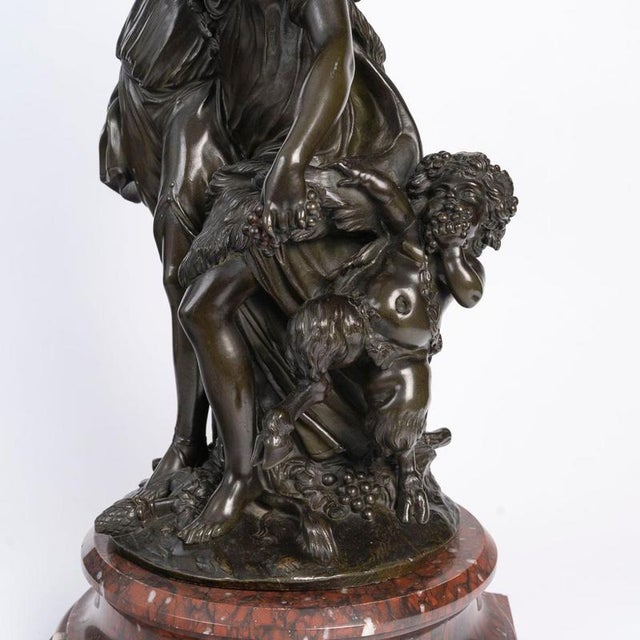 Large Napoleon III Bronze Sculpture with Marble Base from Clodion For Sale - Image 6 of 12