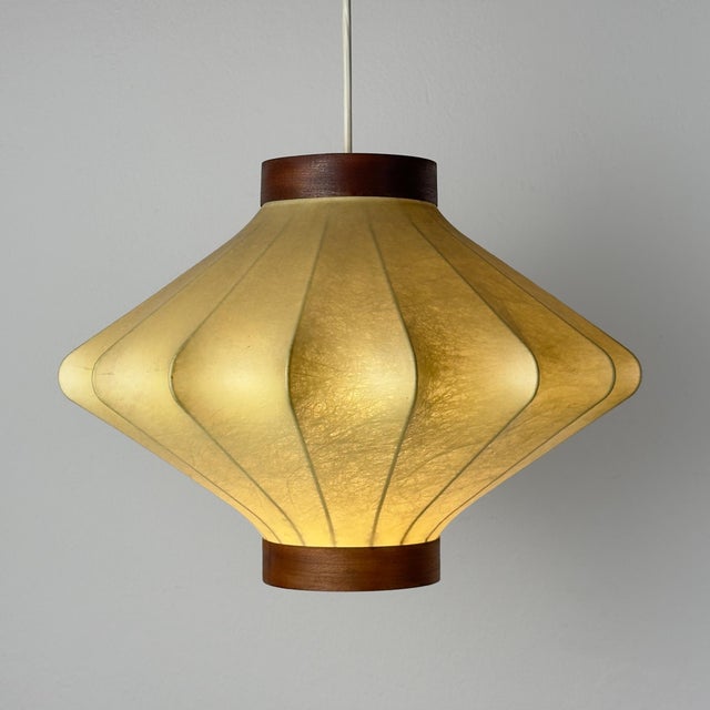 Mid-Century Modern Italian Cocoon Pendant Lamp, 1960s For Sale - Image 4 of 18