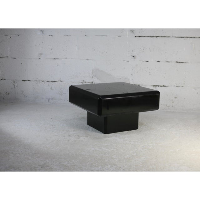 Black Lacquered Wood Coffee Table with Oblique Sides, France, 1970s For Sale - Image 8 of 18
