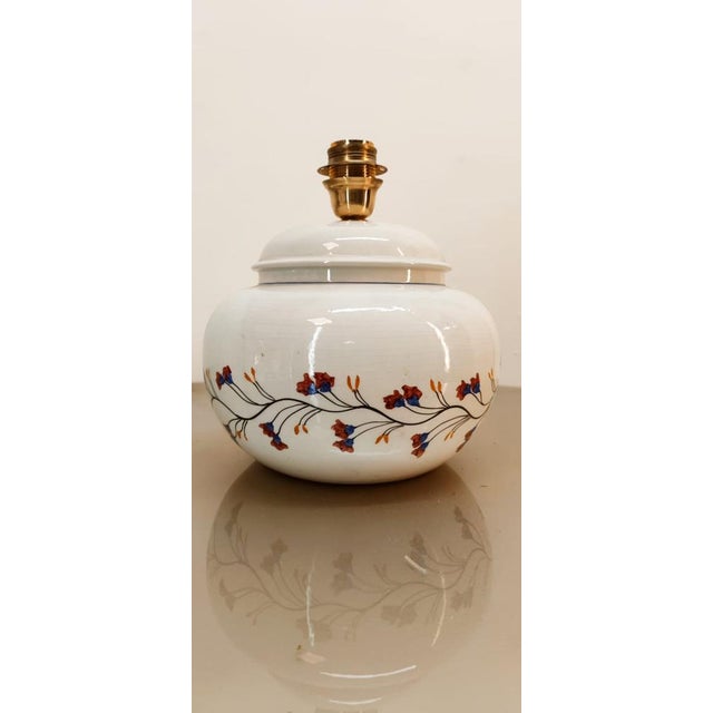 Ceramic Lamp with Floral Decorations For Sale - Image 12 of 14
