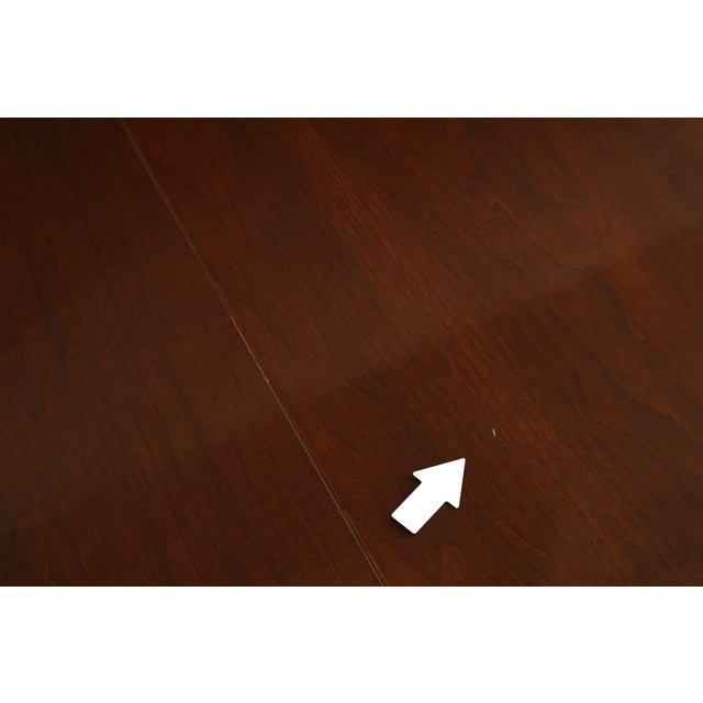 Ethan Allen Georgian Court Queen Anne Style Double Pedestal Cherry Dining Table For Sale - Image 18 of 18