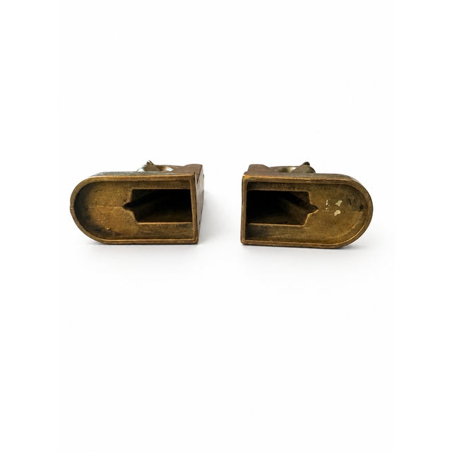 Gold Vintage German Brutalist Brass Horse Bookends, 1960s, Set of 2 For Sale - Image 8 of 9