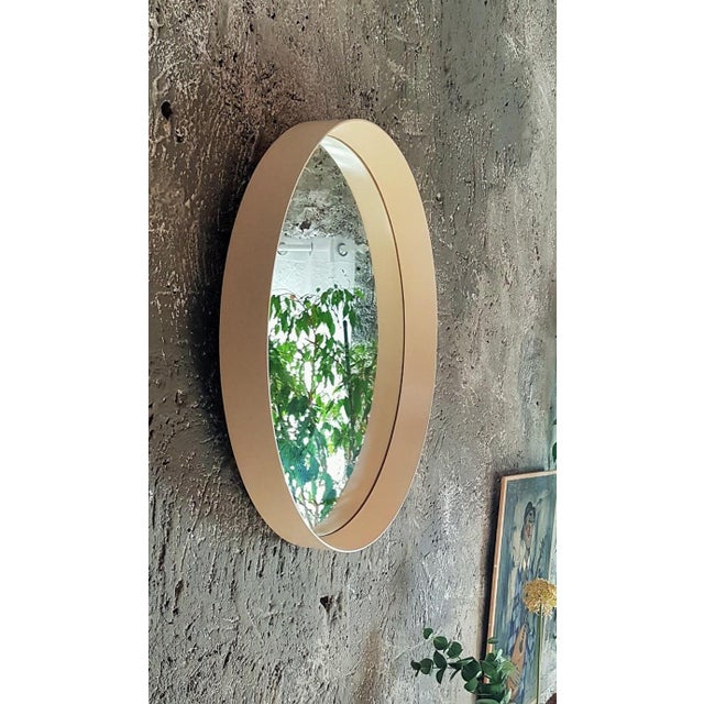 White Frame Round Wall Mirror, Italy, 1960s For Sale - Image 13 of 18