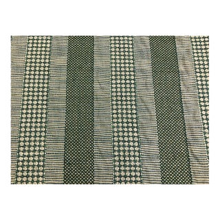 1 1/3 Yard Pierre Frey Fantasia Lagon Boussac Embroidered Geometric Blue Beige Green Upholstery Fabric For Sale