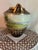 A striking antique Nippon porcelain vase dating to approximately 1891–1911, featuring a deep cobalt blue finish, hand-...