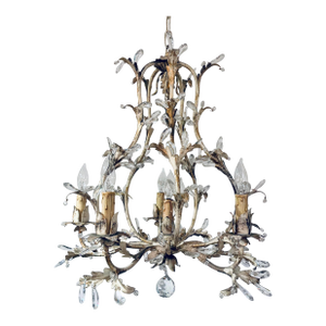 Myran Allan Luxury Italian Lighting Gold Leaf Finished Iron and Angel Wing Swarovski Crystal Chandelier