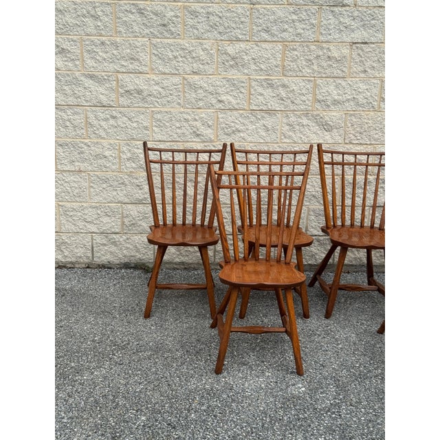 1970s Vintage Windsor Style Dining Chairs by Hunt Furniture - Set of Six For Sale - Image 5 of 10