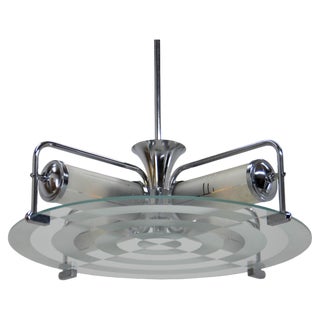Art Deco Functionalist Tubular Chandelier, 1930s For Sale