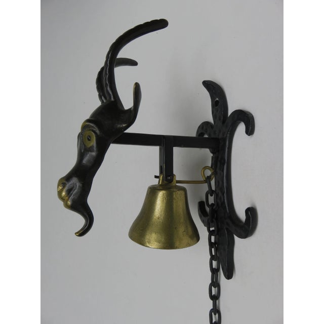 Mid-Century Modern Black Brass Goat Door Bell by Walter Bosse, 1950s For Sale - Image 3 of 13
