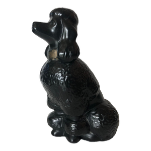 1950s Black Ceramic French Poodle Dog Figurine