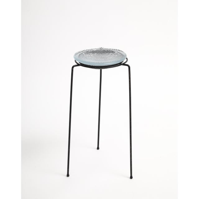 1950s Vintage French Perforated Metal and Glass Table, C. 1950 For Sale - Image 5 of 13