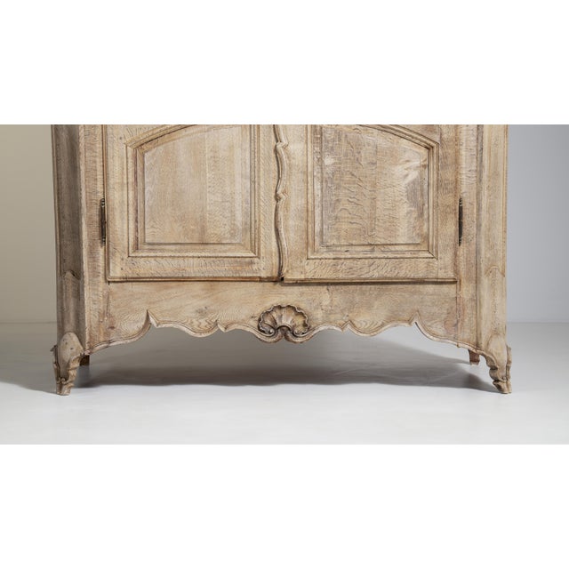 Wood Louis XV Oak Wardrobe, Rococo Style, France, Early 19th Century For Sale - Image 7 of 15