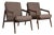 19th Century France Mid-century Modern Taupe Wood Armchair For Sale