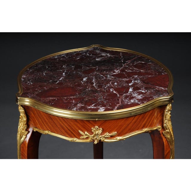 20th Century French Louis XV Style Salon Side Table in Style of F. Linke For Sale - Image 4 of 14