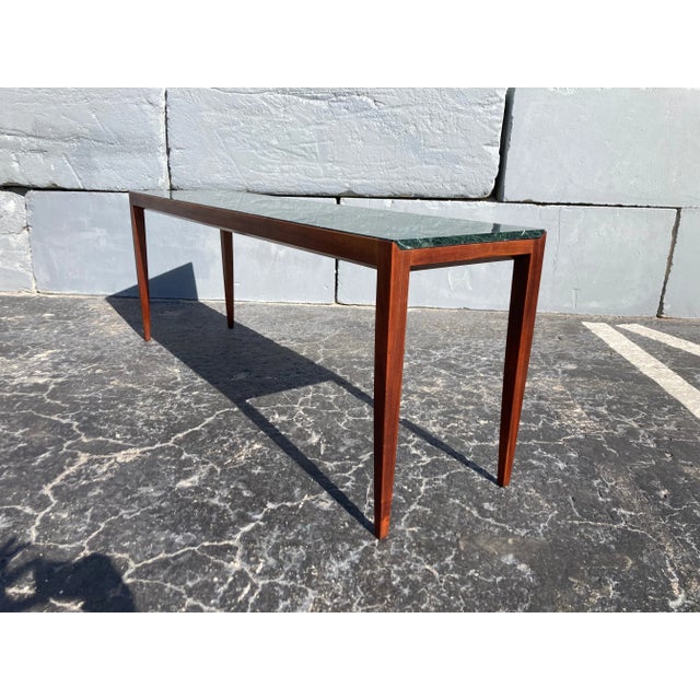 1950s Walnut & Marble Console Table Attributed to Gio Ponti For Sale - Image 13 of 13